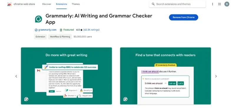 AI tools for content writing - Grammarly