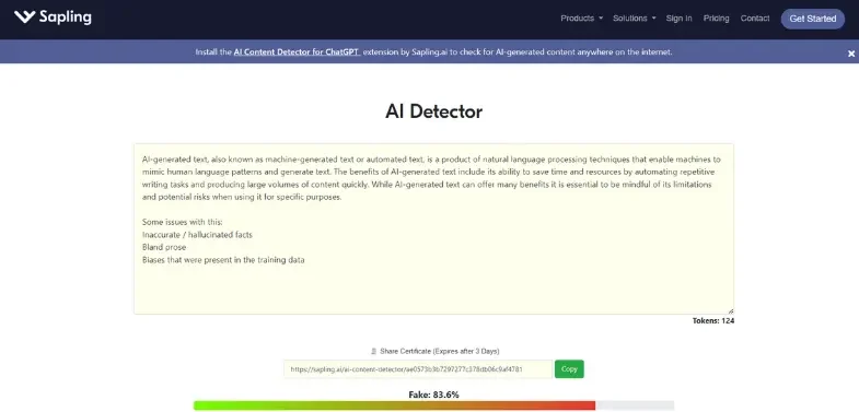 AI tools for content writing - Sapling