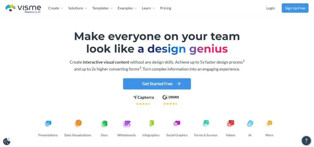 Visme as AI tool for UX UI Designs