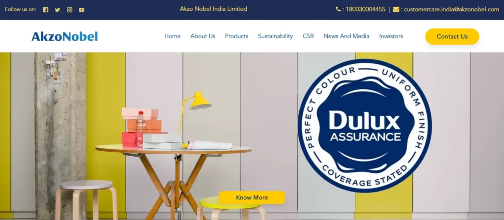 Paint Companies in India - Akzo Nobel India (Dulux)