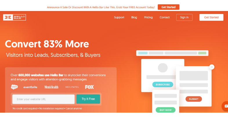Best Conversion Rate Optimization Tools: HelloBar