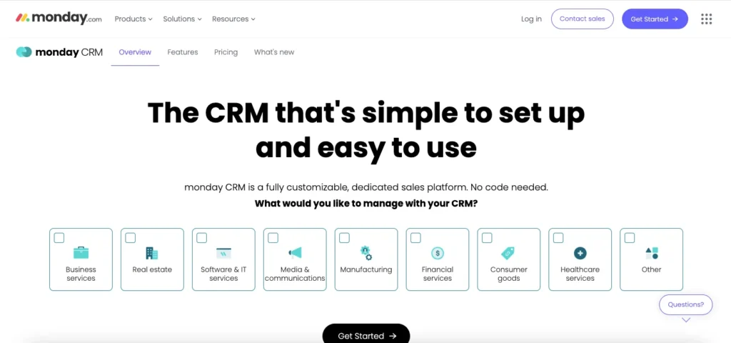 Best CRM Software - monday sales