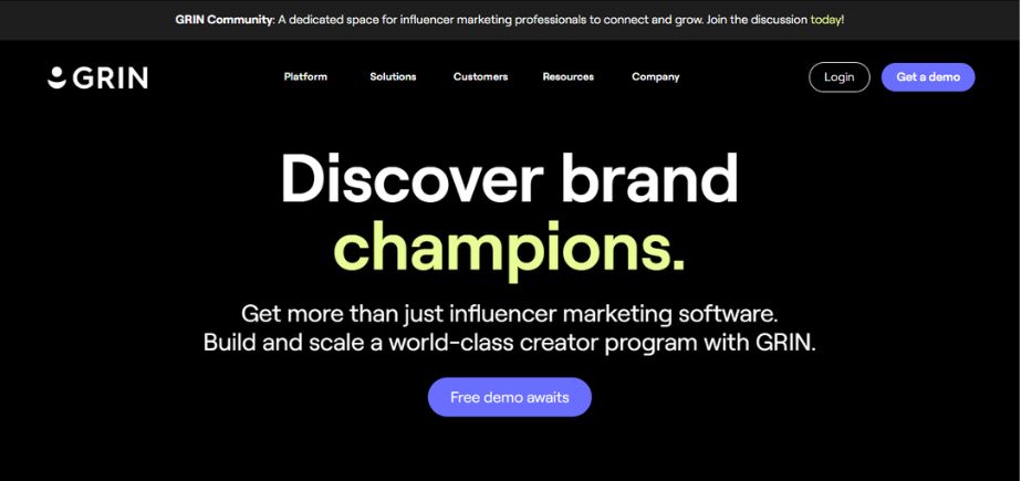 Influencer Marketing Platforms - grin