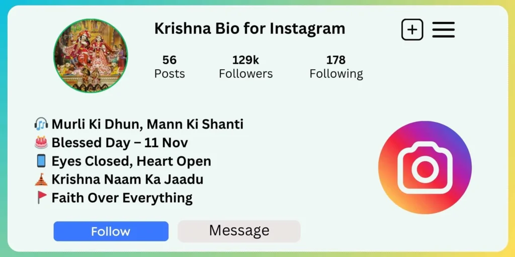 Krishna Bio for Instagram
