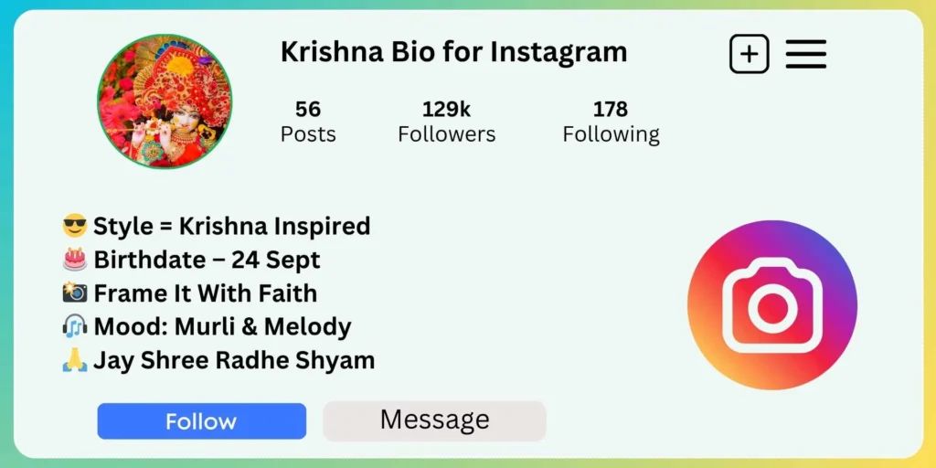 Krishna Bio for Instagram