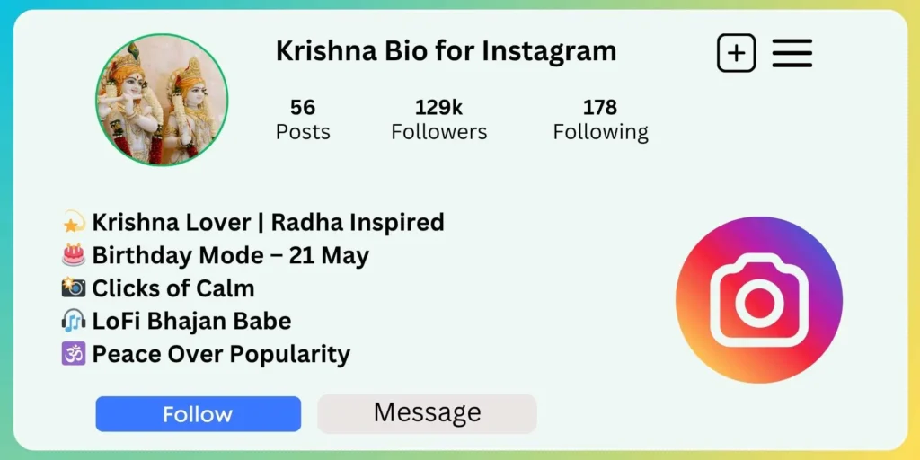 Krishna Bio for Instagram