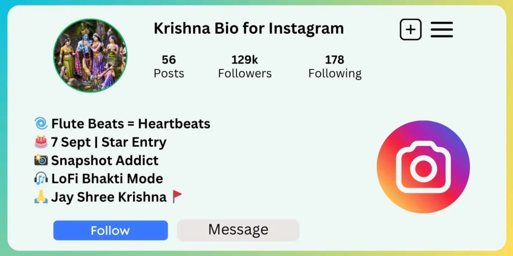 Krishna Bio for Instagram