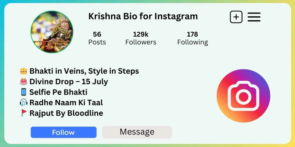 Krishna Bio for Instagram