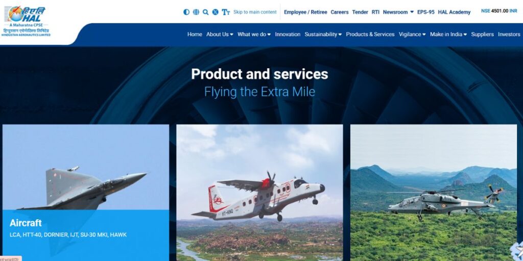 Manufacturing Companies in Bangalore - Hindustan Aeronautics Limited (HAL)