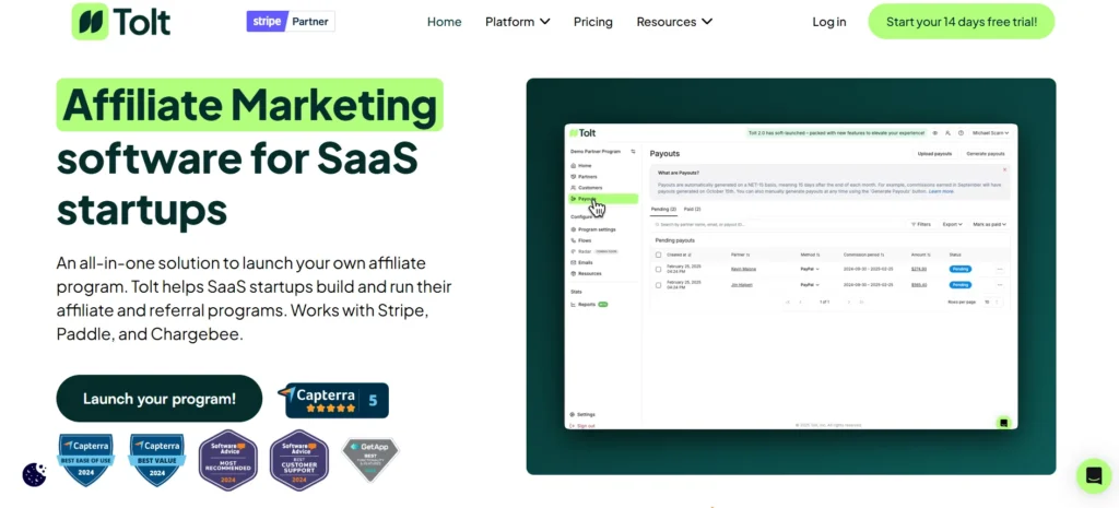 Affilate Marketing Software - Tolt