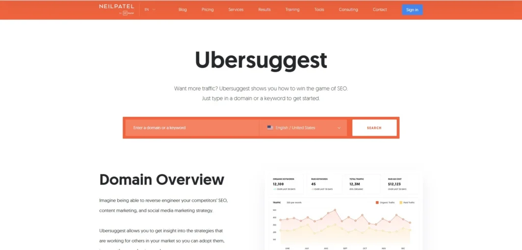 Keyword Search Tool - Ubersuggest
