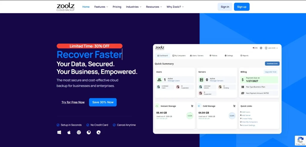 Cloud Backup - Zoolz Cloud Backup
