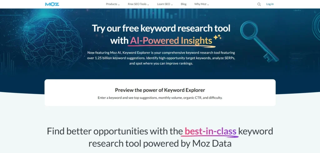 Keyword Search Tool - Moz Keyword Explorer
