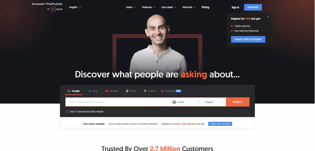 Keyword Search Tool - AnswerThePublic
