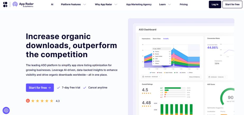 App Radar - best mobile app analytics tools