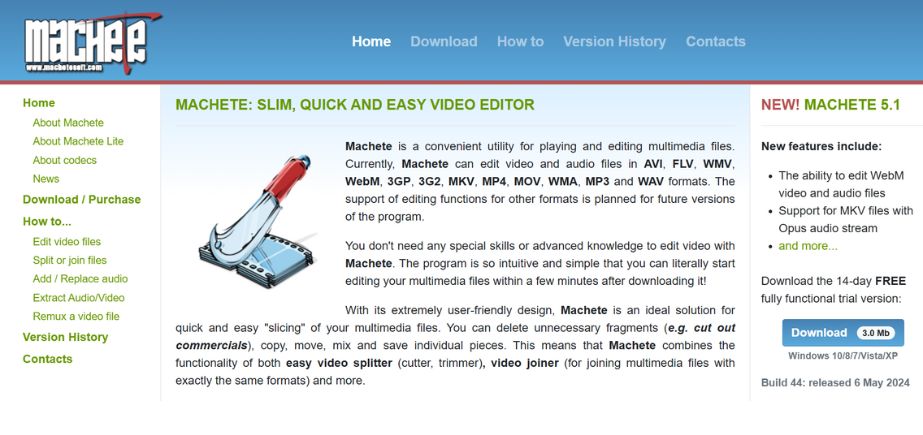 Video Editing Software - Machete Video Editor Lite
