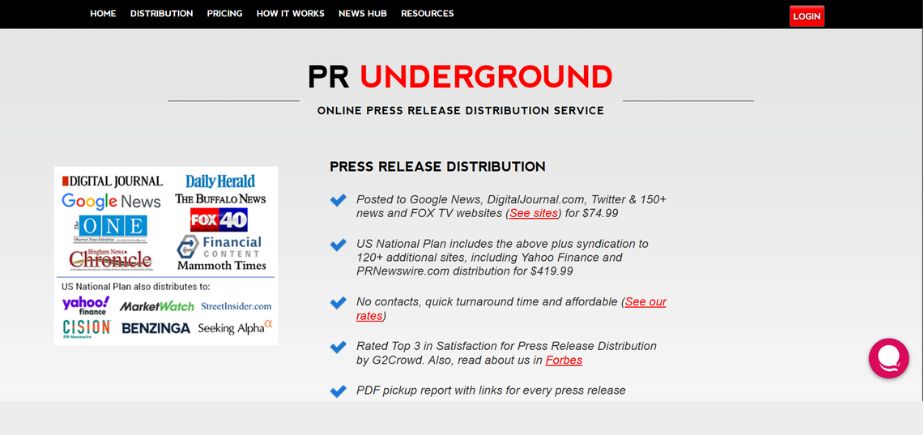 Online PR Service - PR Underground