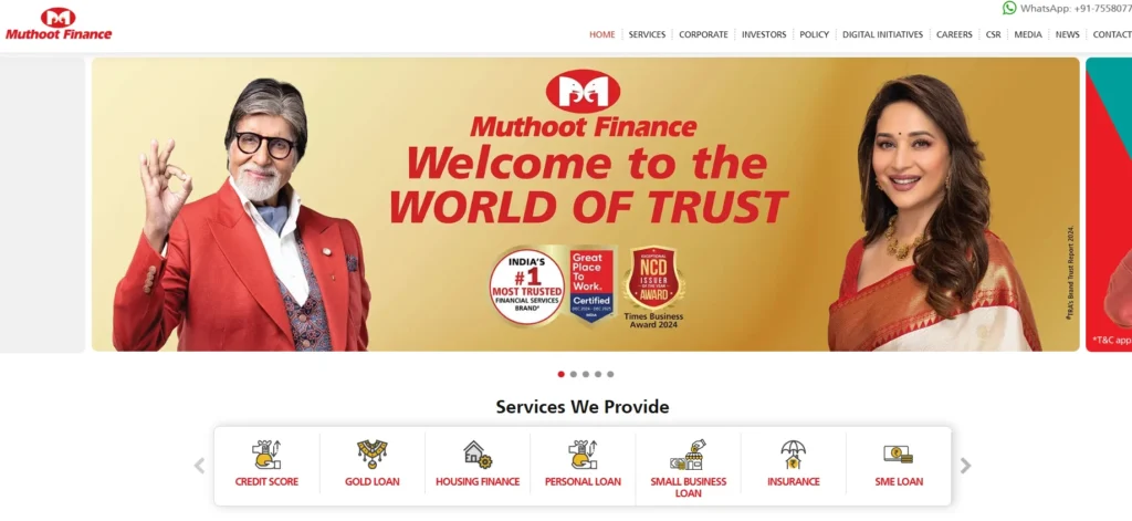 Finance Company in Chennai - Muthoot Finance