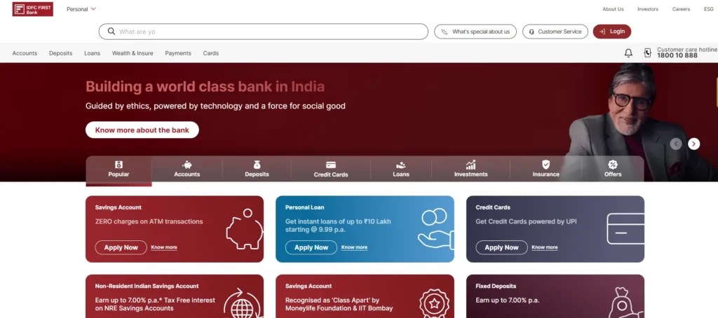 Finance Company in Chennai - IDFC First Bank
