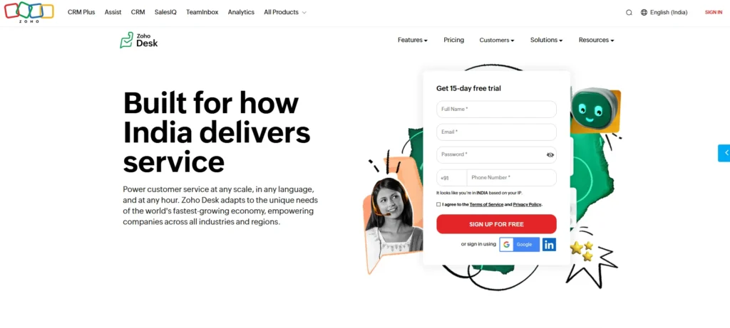 customer support tool - Zoho Desk