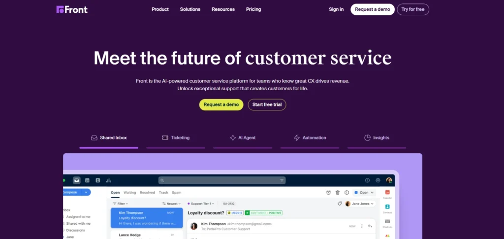 customer support tool - Front