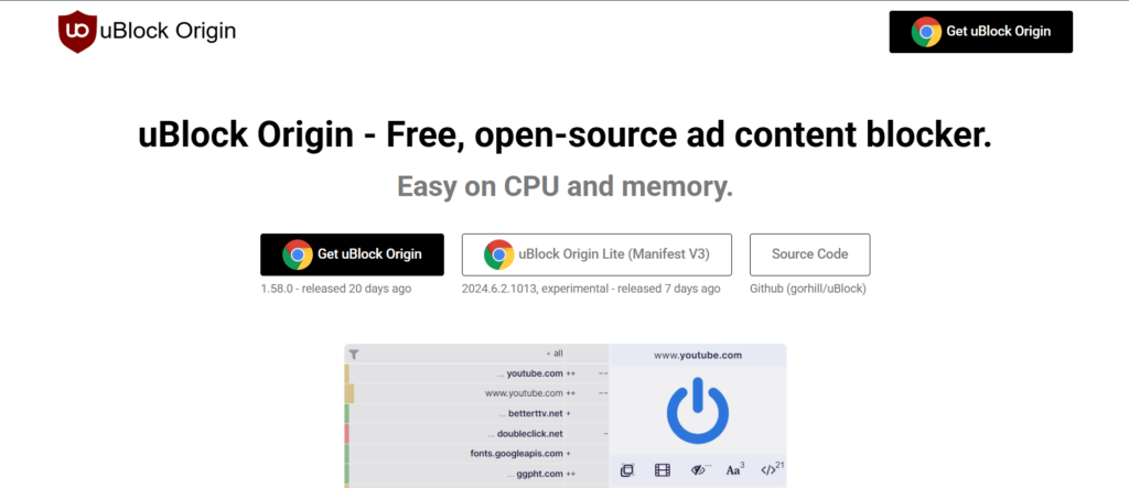 Ad Blocker Software – uBlock Origin

