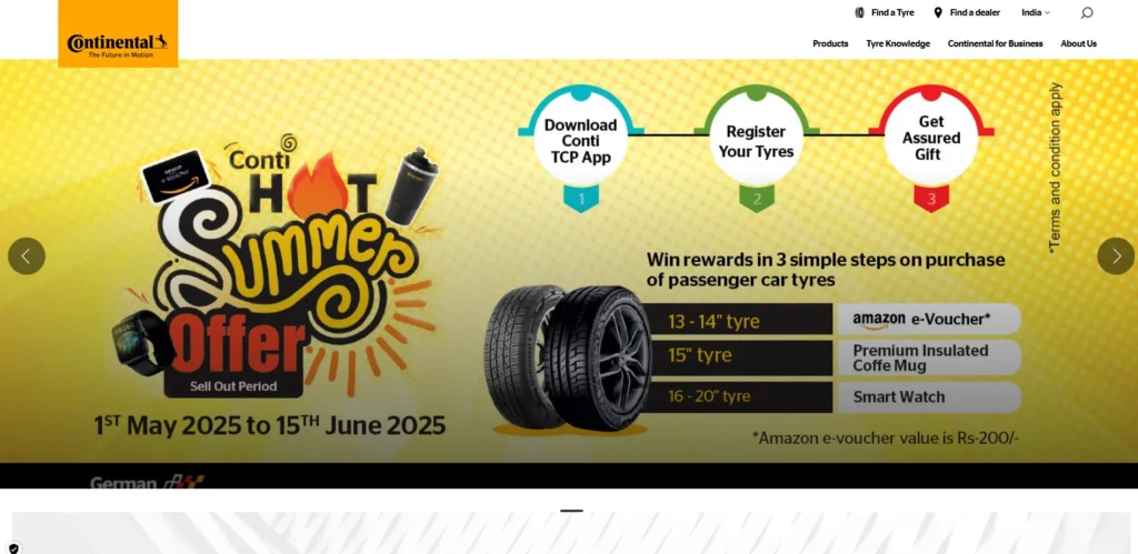 Tyre Brand in India - Continental Tyres
