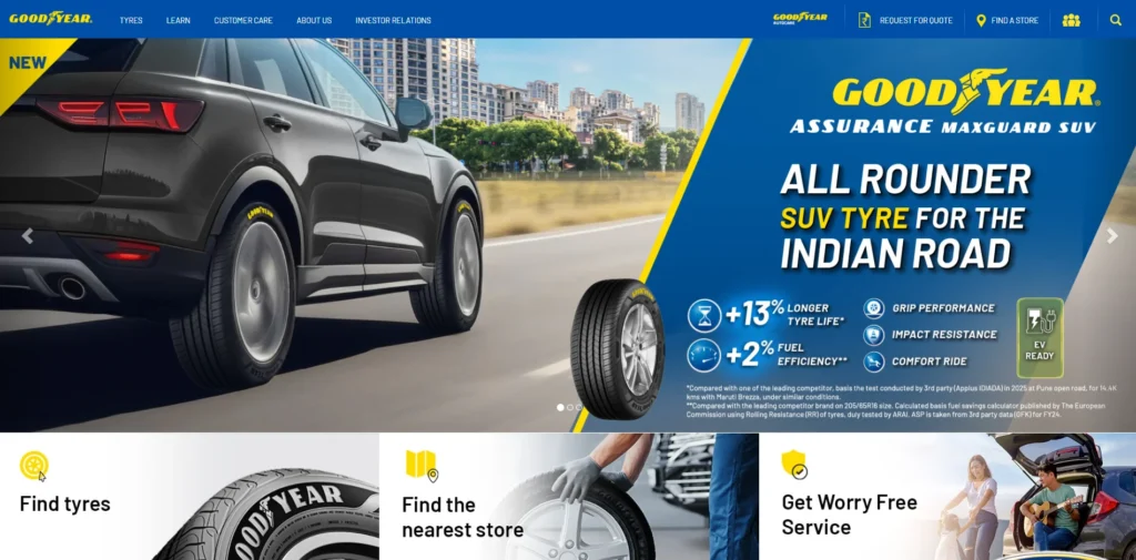 Tyre Brand in India - Goodyear Tyres