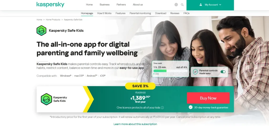 parental control software - Kaspersky Safe Kids