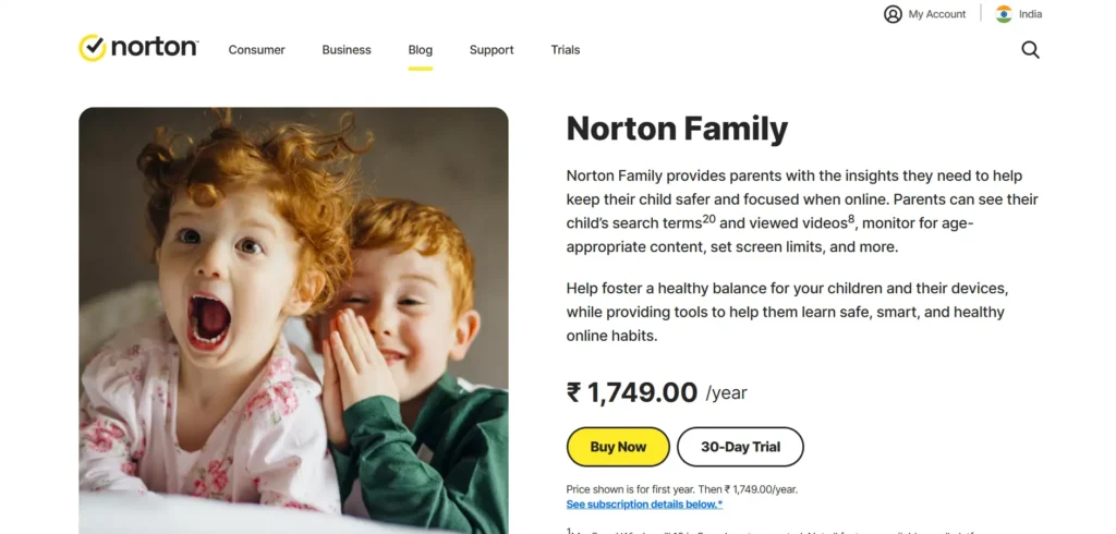 parental control software - Norton Family