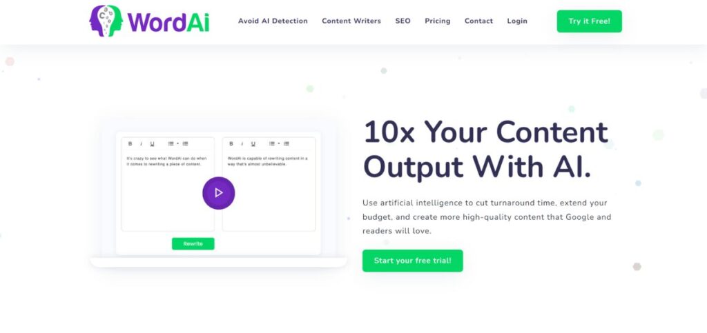 WordAI-Best AI Rewriter Tools