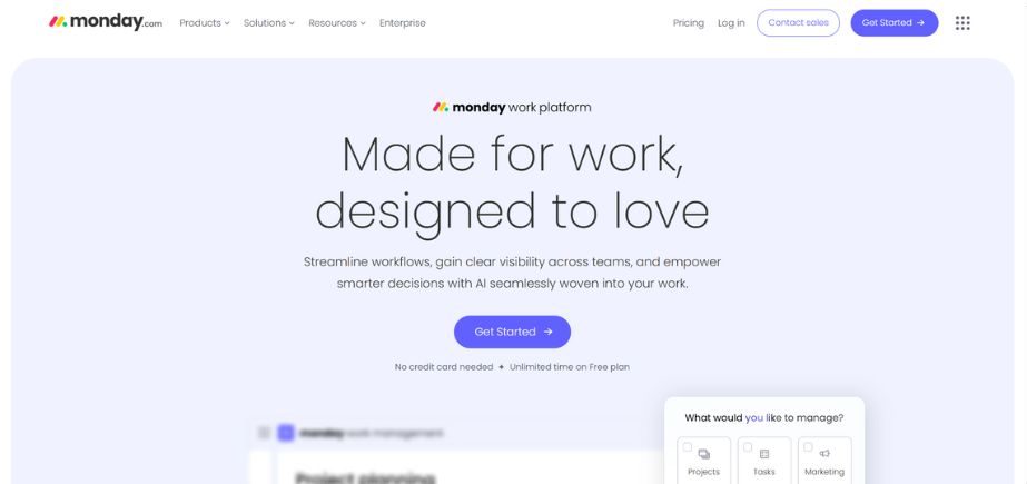 monday.com - time tracking software