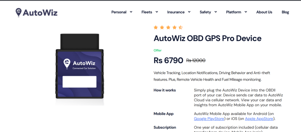 Vehicle GPS Tracker in India - Autowiz OBD GPS Pro Tracker