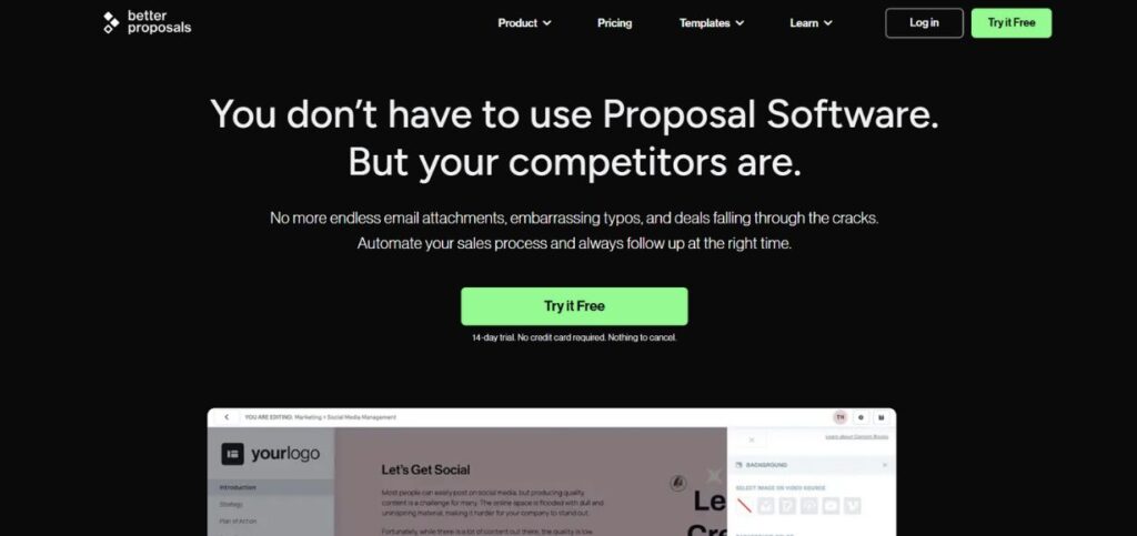 Better Proposals-Proposal Software Tools