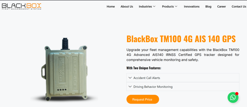 Vehicle GPS Tracker in India - BlackBox TM 100 4G AIS-140 GPS Tracker