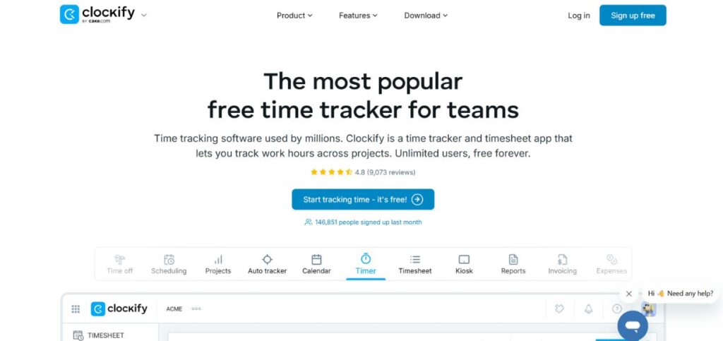 Clockify-Attendance Tracking Software