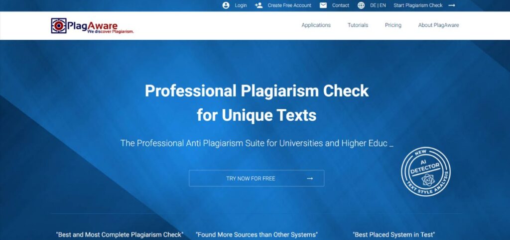 PlagAware-Best Plagiarism Checker Tools
