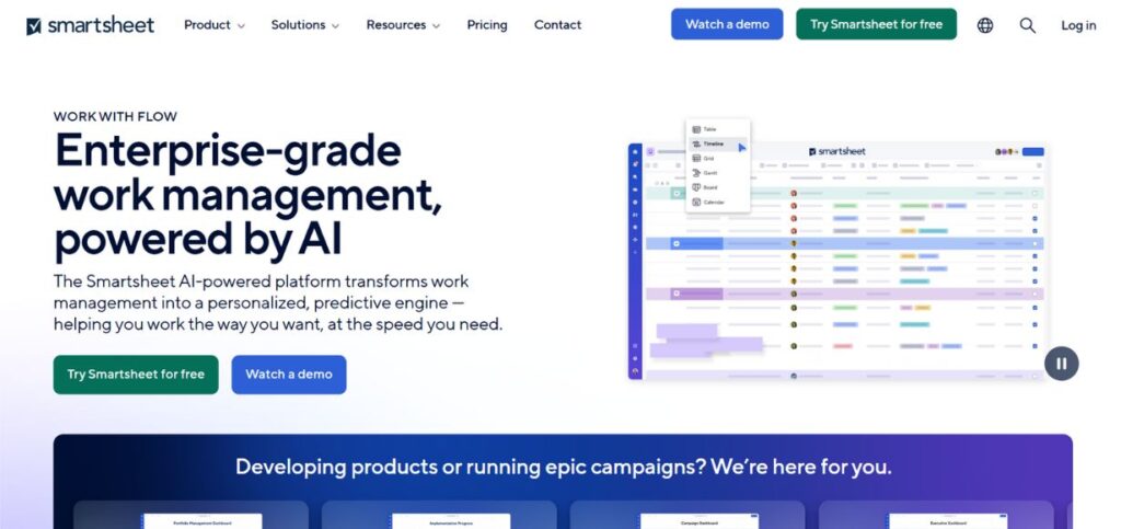 Smartsheet-Workflow Management Platforms