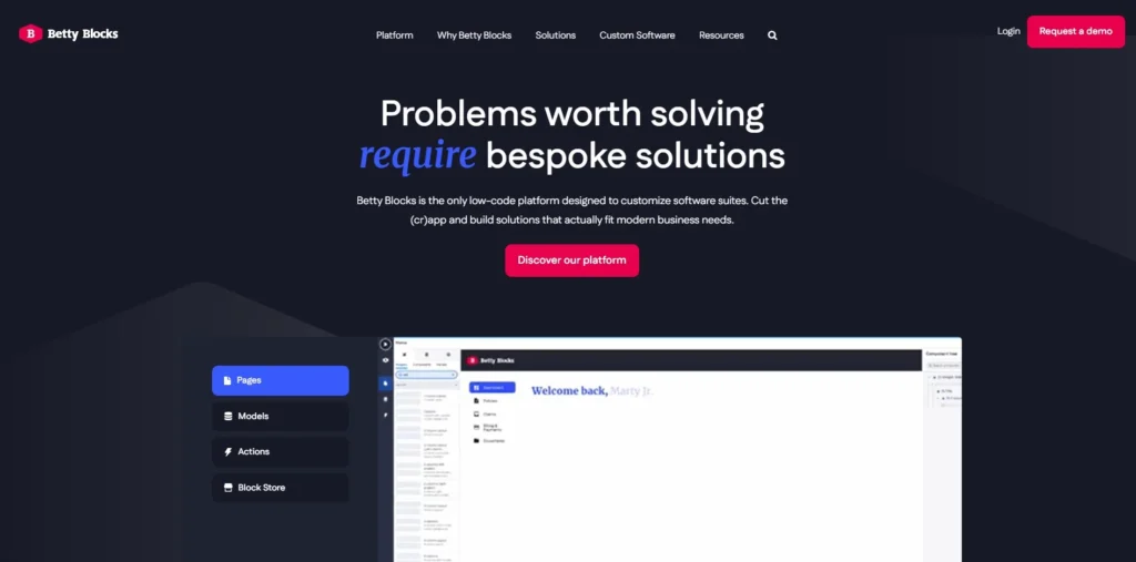 Betty Blocks- best no-code app builder