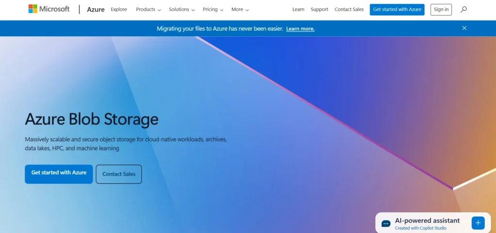 Microsoft Azure Blob Storage-Business Cloud Storage