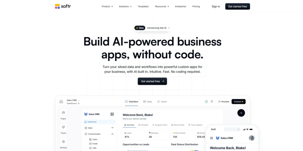 Softr- best no-code app builder