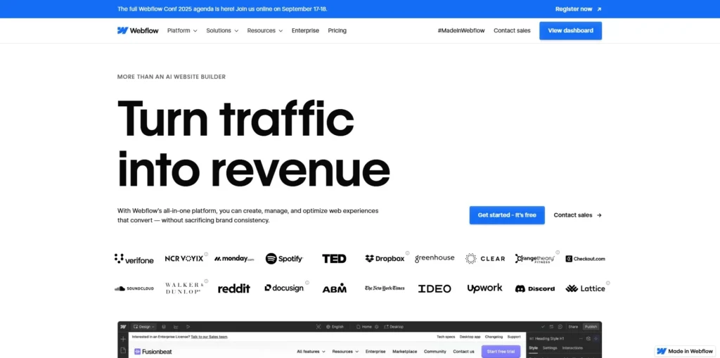 Webflow- best no-code app builder