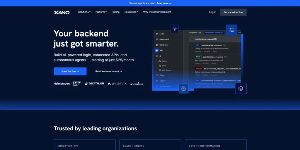 Xano- best no-code app builder