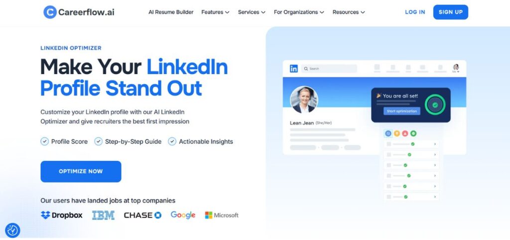 Careerflow LinkedIn Optimizer-AI Job Search Tips