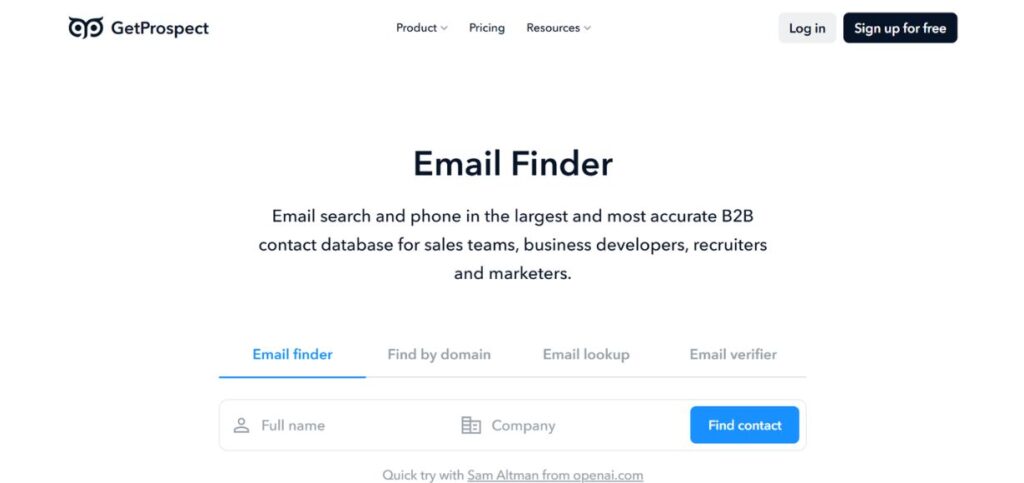 GetProspect-Free Email Lookup Tools for Startups