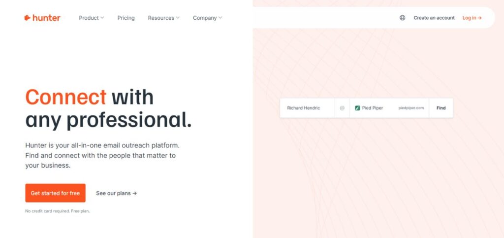 Hunter.io-Free Email Lookup Tools for Startups