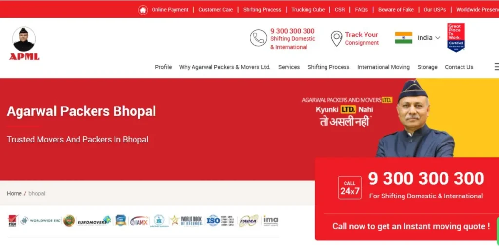 Packers and Movers in Bhopal