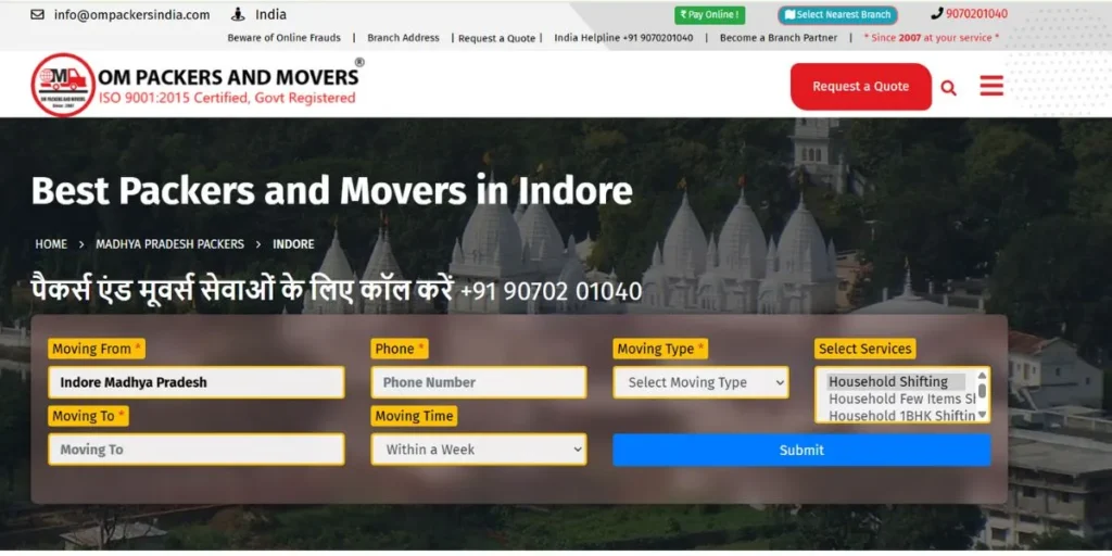 Packers and Movers in Indore