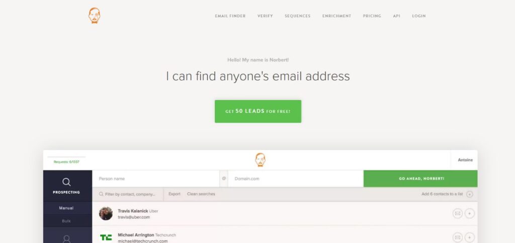 Voila, Norbert-Free Email Lookup Tools for Startups