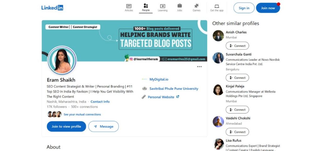 Eram Shaikh-SEO Experts in India